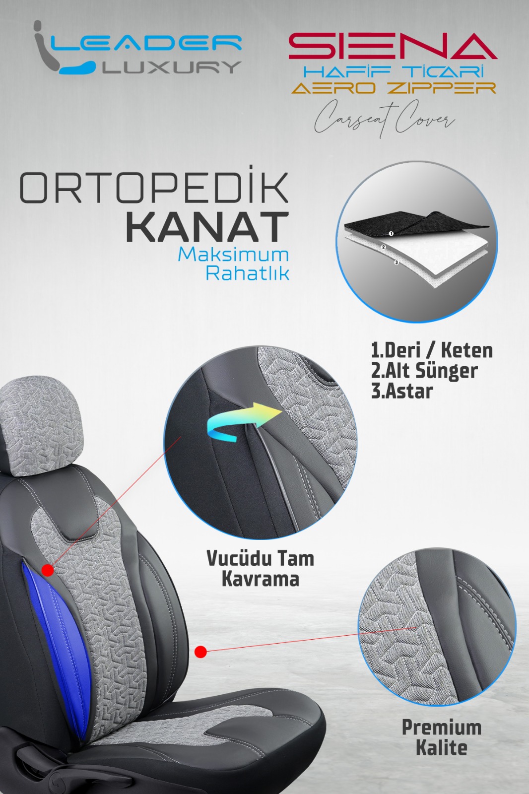 HAFİF TİCARİ ARAÇ SİENA OTO KILIFI FÜME
