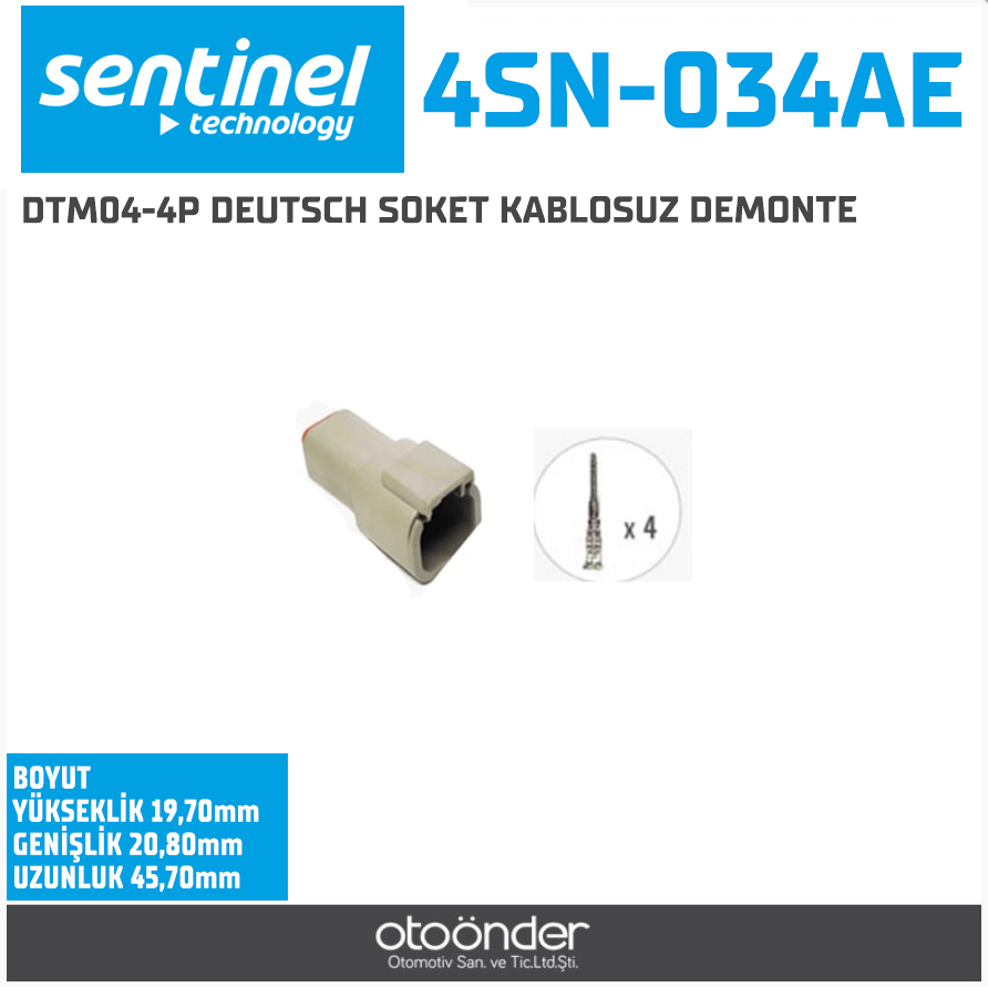 DTM04-4P DEUTSCH SOKET KABLOSUZ DEMONTE