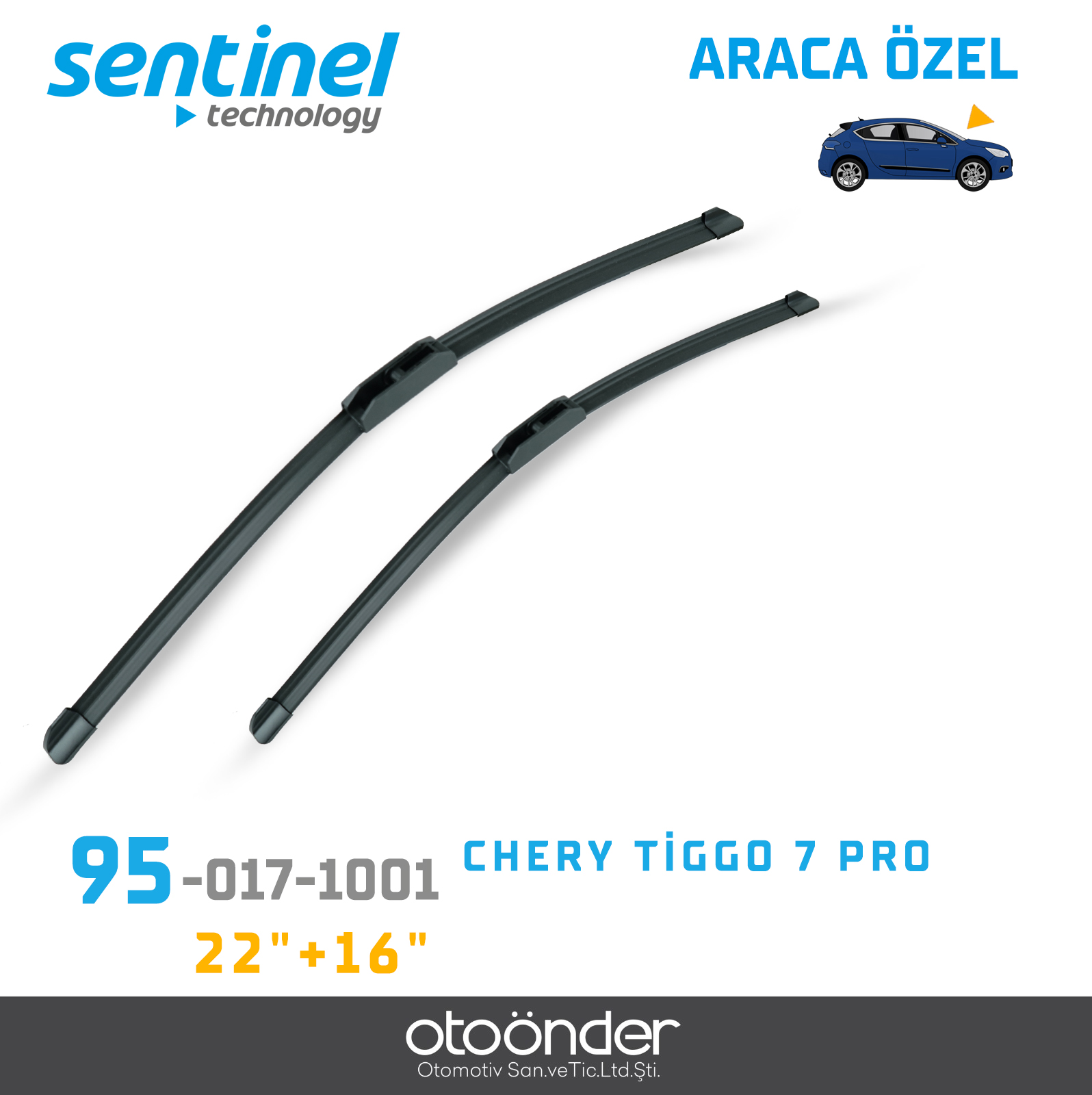 SÜPÜRGE TK ÖN CHERY TİGGO 7  PRO  22"+16"