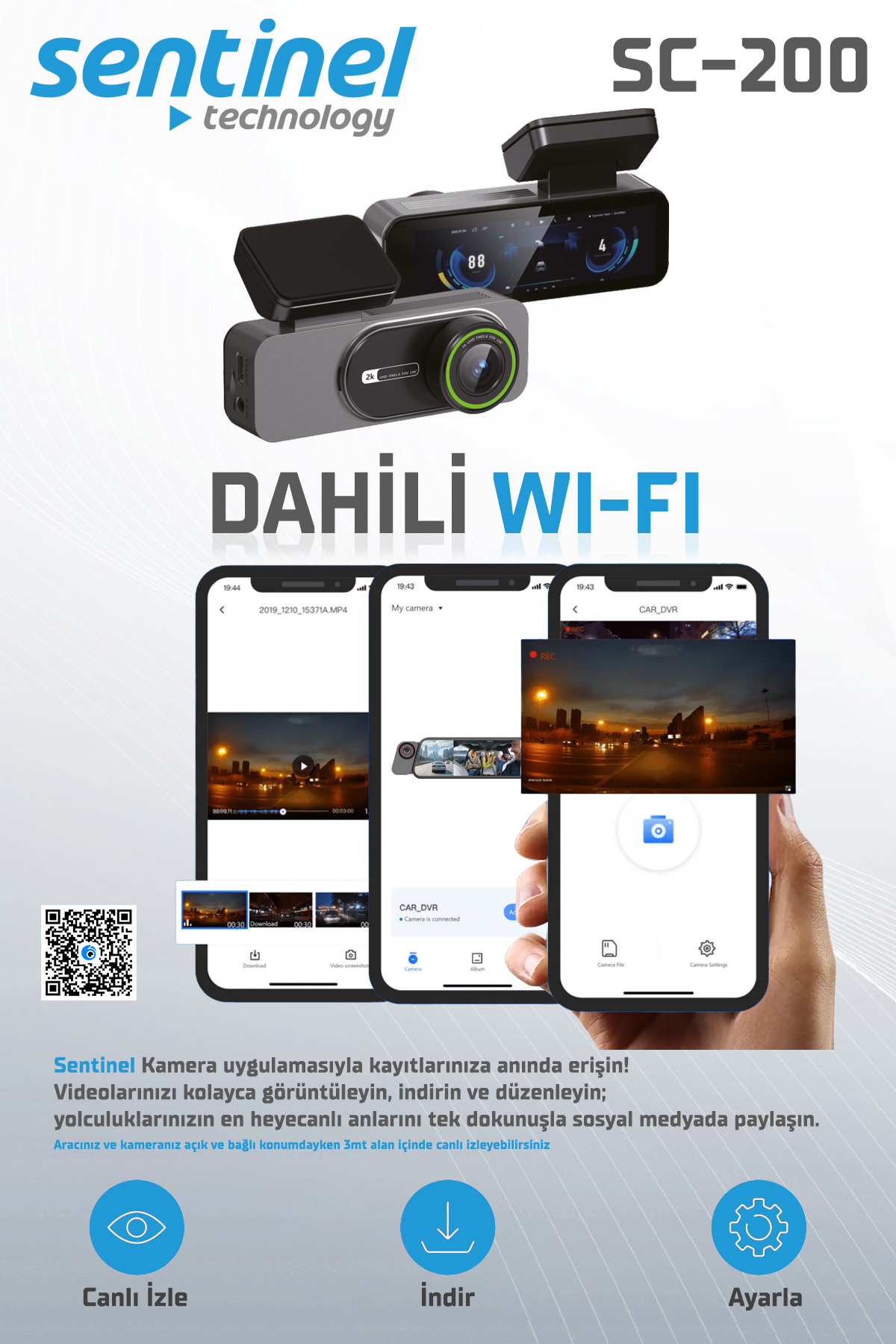 KAYIT CİHAZI 2K 2" EKRAN 2 KAMERALI