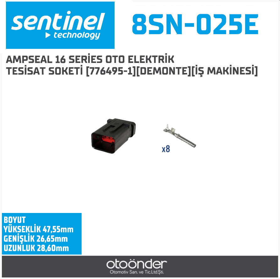 AMPSEAL 16 SERİES OTO ELEKTRİK TESİSAT SOKETİ [776495-1][DEMONTE][İŞ MAKİNESİ]