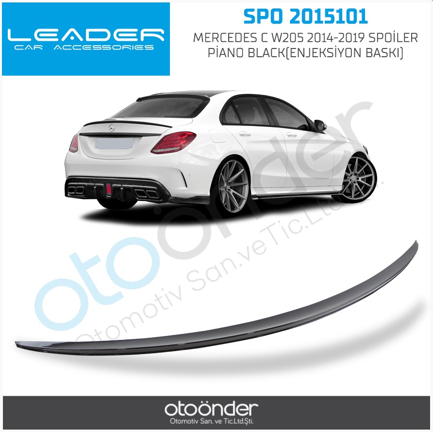 MERCEDES C W205 2014-2020 SPOİLER PİANO BLACK(ENJEKSİYON BASKI)