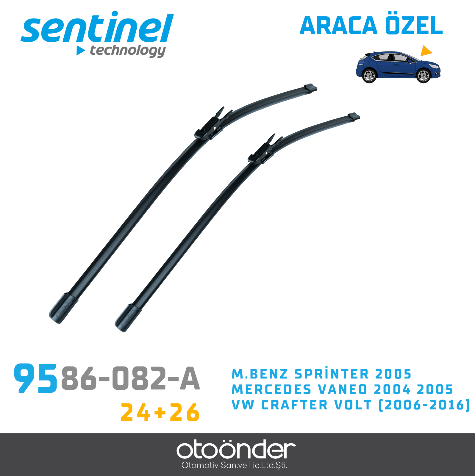 SÜPÜRGE TK ÖN M.BENZ SPRINTER 2005-> ,MERCEDES VANEO 2004-2005, VW CRAFTER VOLT 2006-2016