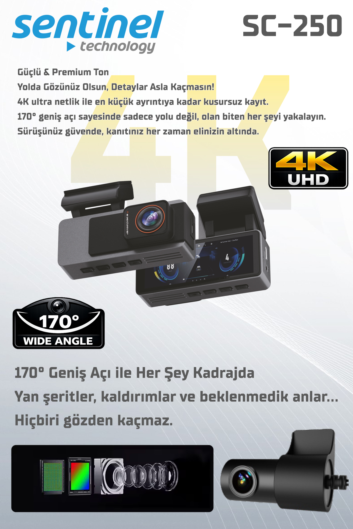 KAYIT CİHAZI 2K 3.2" EKRAN 2 KAMERALI