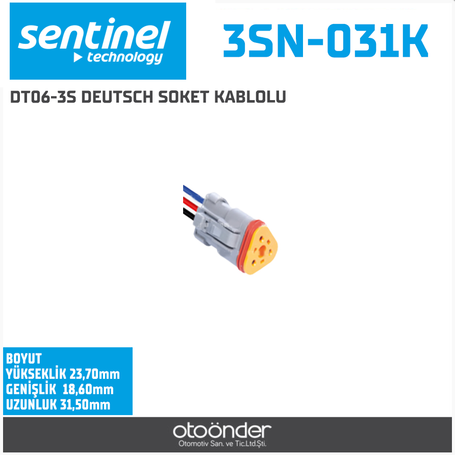 DT06-3S DEUTSCH SOKET KABLOLU