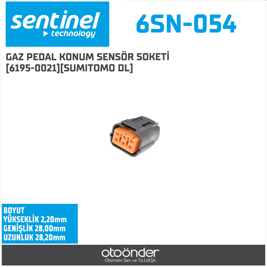 JAPON GAZ PEDAL KONUM SENSÖR SOKETİ [6195-0021][SUMITOMO DL]