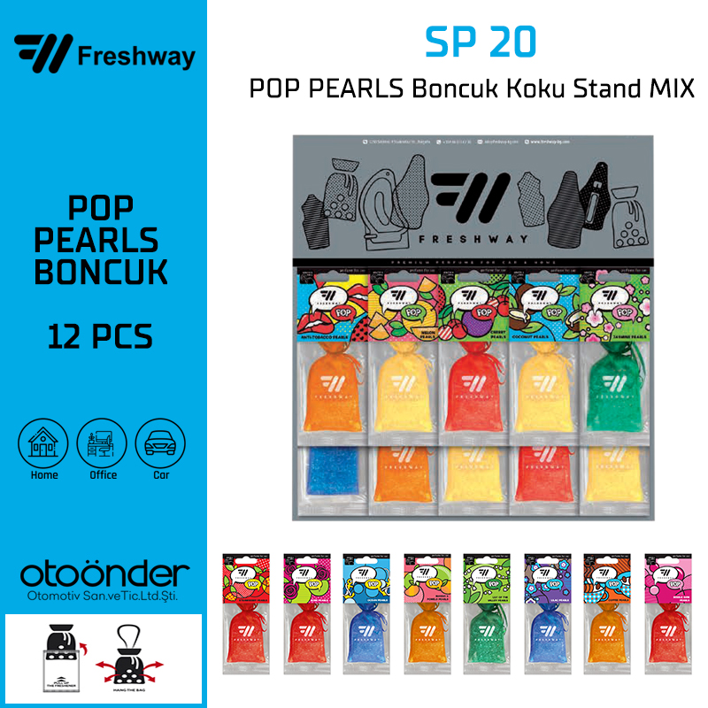 POP PEARLS Boncuk Koku Stand MIX (12 Adet Var )Fresh Way