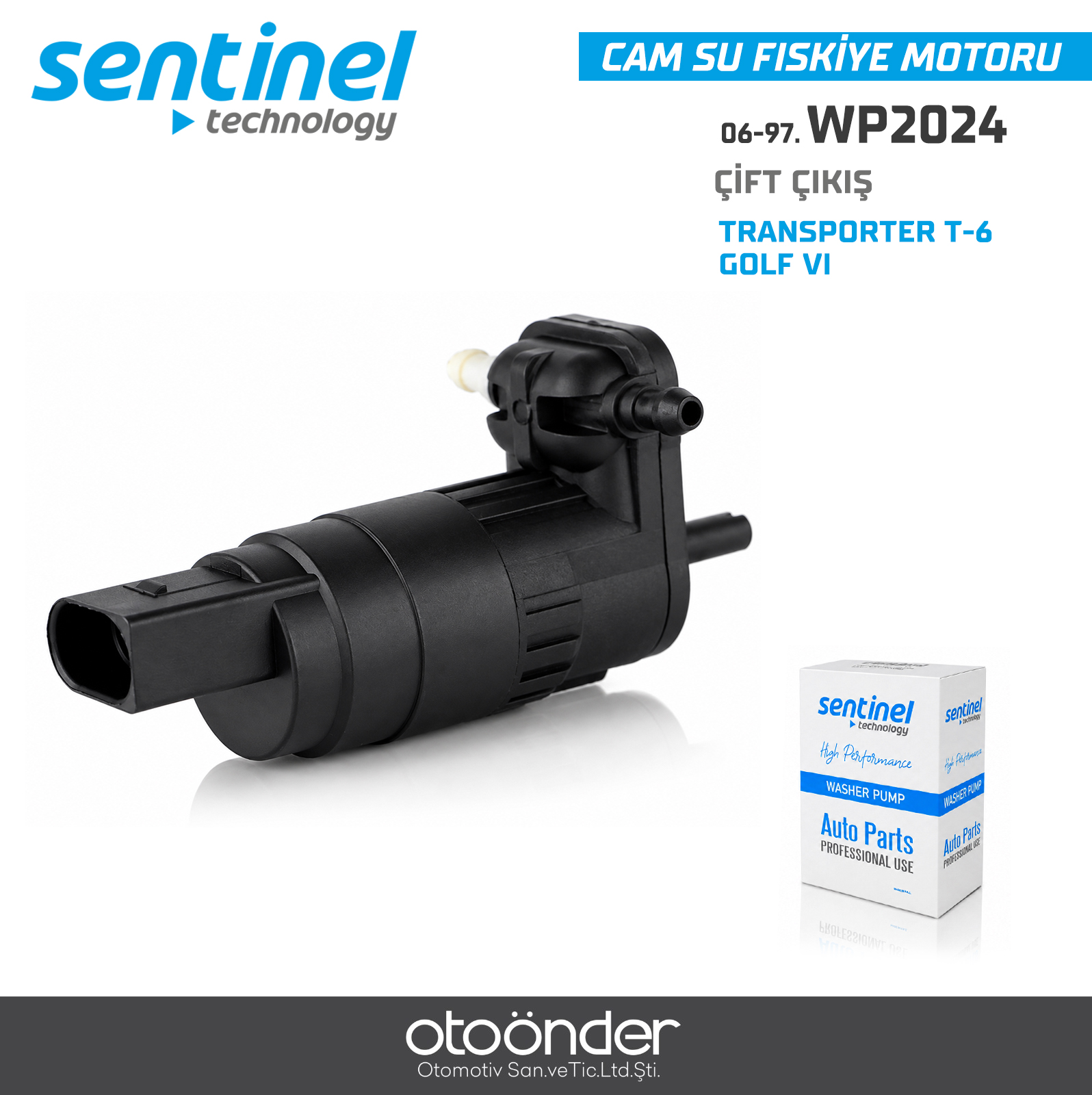 CAM SU FİSKİYE MOTORU  TRANSPORTER T-6/ GOLF VI ÇİFT ÇIKIŞ