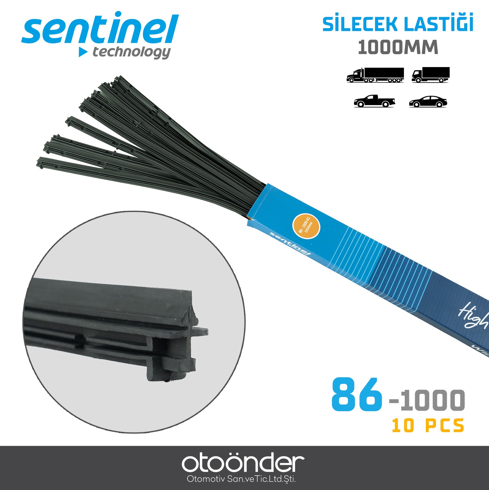 SİLECEK LASTİĞİ İNCE TELSİZ 1000mm