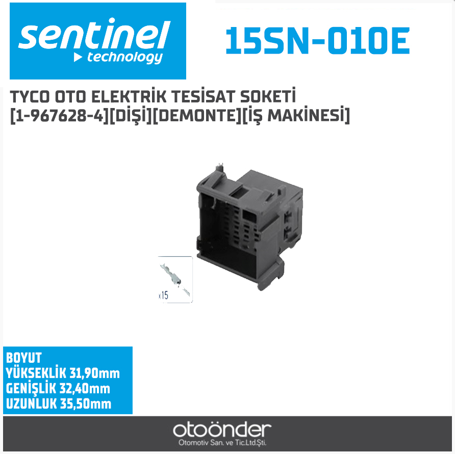 TYCO OTO ELEKTRİK TESİSAT SOKETİ [1-967628-4]. [DİŞİ][DEMONTE][İŞ MAKİNESİ]