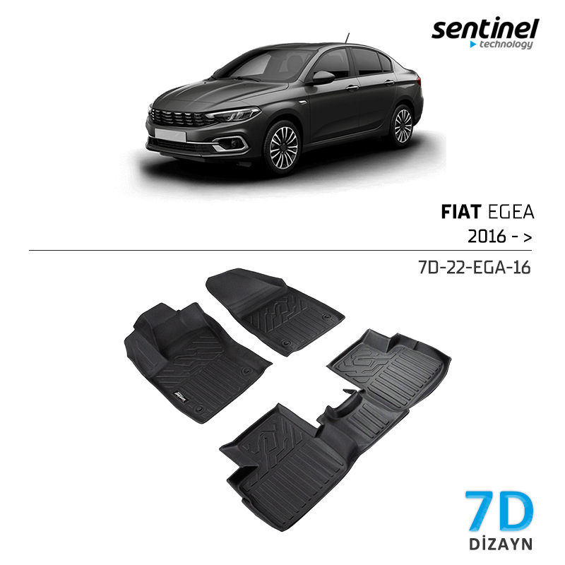 FIAT EGEA 2015-> UYUMLU 7D PASPAS SİYAH