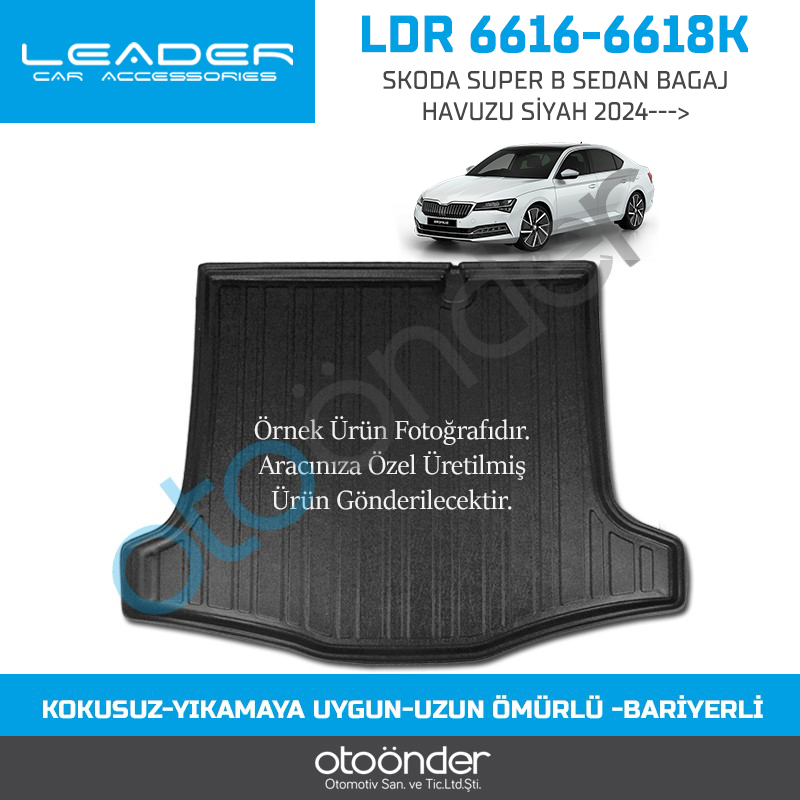 SKODA SUPER B SEDAN BAGAJ HAVUZU SİYAH 2024--->