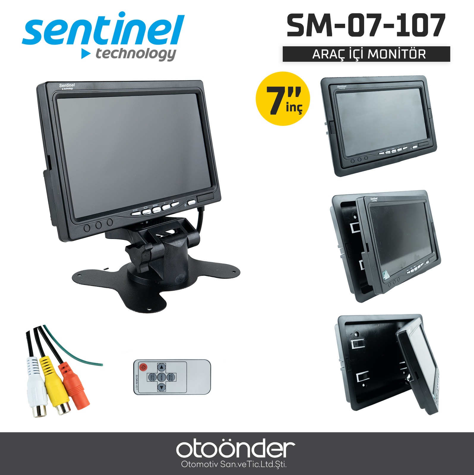 7" MONİTÖR ÇERÇEVELİ TEK EKRAN