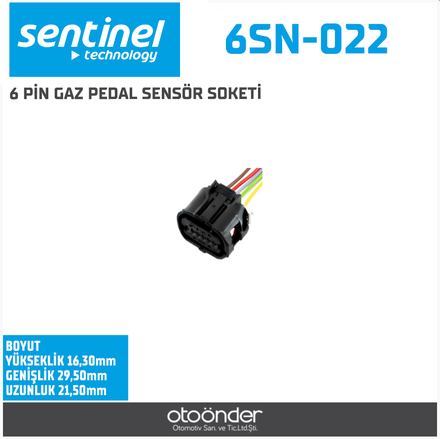 6 PİN GAZ PEDAL SENSÖR SOKETİ