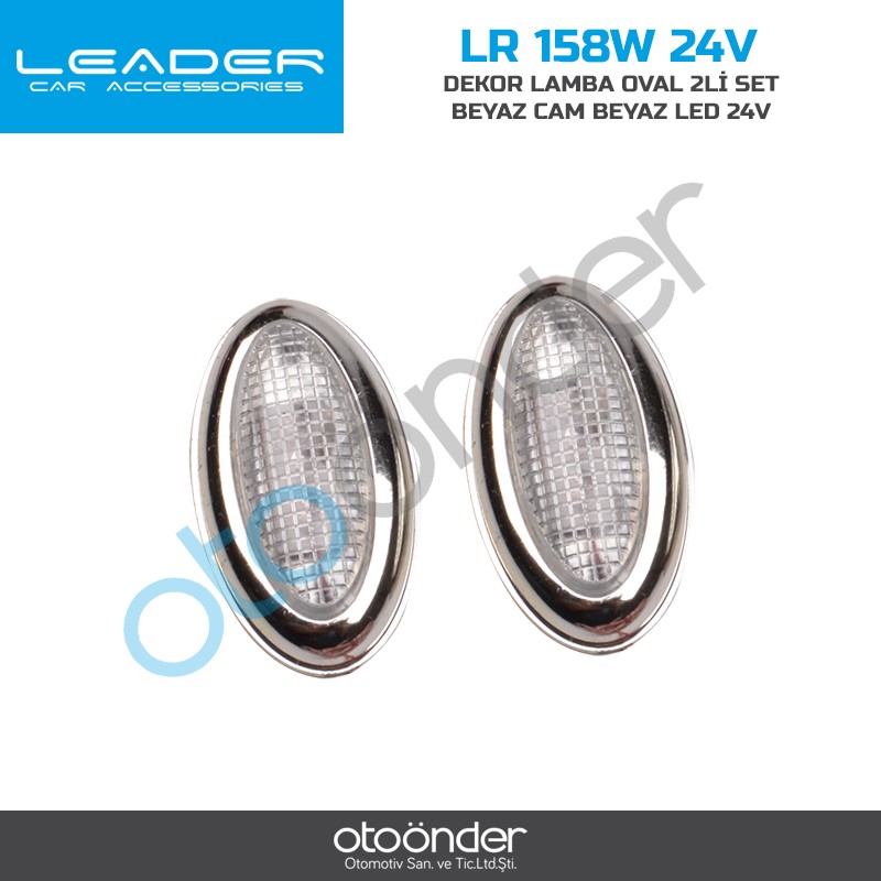 DEKOR LAMBA OVAL 2Lİ SET BEYAZ CAM BEYAZ LED 24V