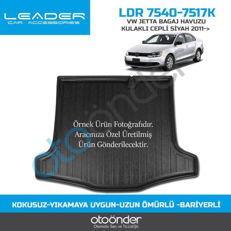 VW JETTA BAGAJ HAVUZU KULAKLI CEPLİ SİYAH 2011->