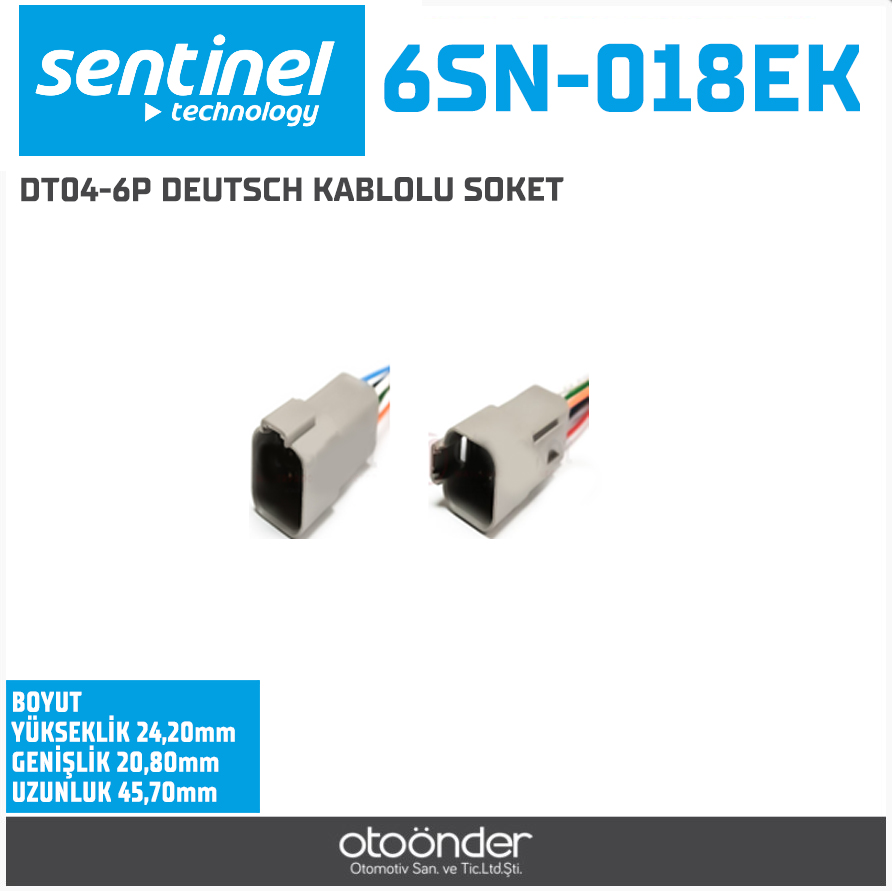 DT04-6P DEUTSCH KABLOLU SOKET