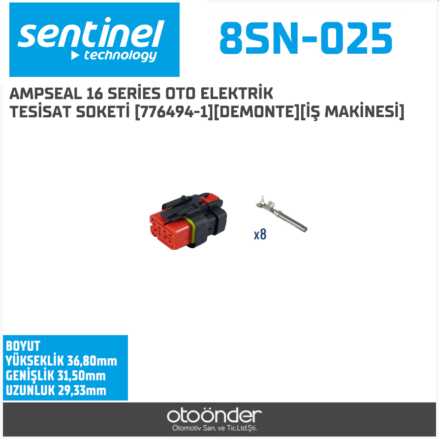 AMPSEAL 16 SERİES OTO ELEKTRİK TESİSAT SOKETİ [776494-1][DEMONTE][İŞ MAKİNESİ]