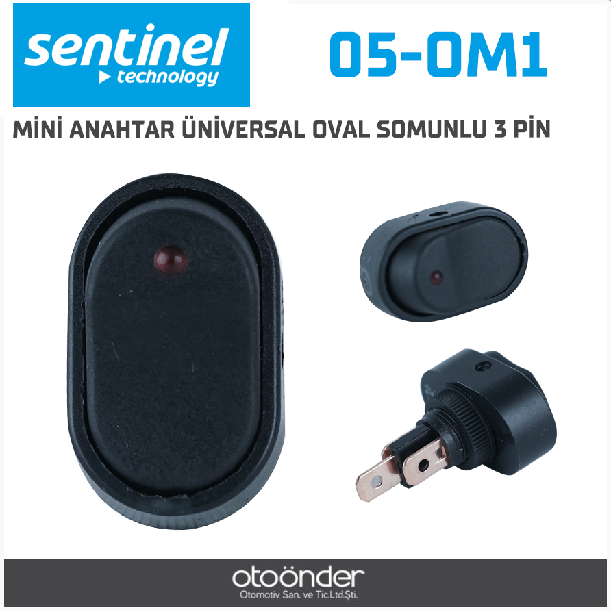 MİNİ ANAHTAR ÜNİVERSAL OVAL SOMUNLU 3 PİN