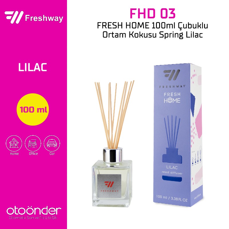 FRESH HOME 100ml Çubuklu Ortam Kokusu Spring Lilac. Fresh Way