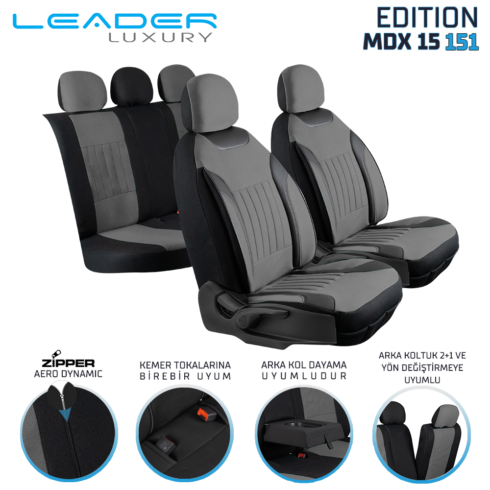 EDİTİON TAY TÜYÜ OTO KILIFI FERMUARLI. FÜME