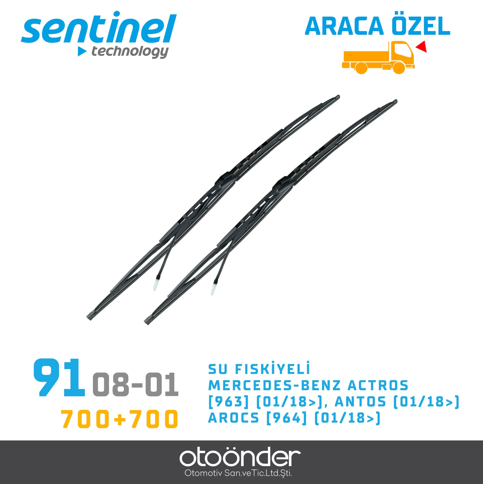 SİLECEK SÜPÜRGESİ 700mm SU FISKİYELİ. MERCEDES-BENZ ACTROS [963] (01/18>), ANTOS (01/18>), AROCS [964] (01/18>)