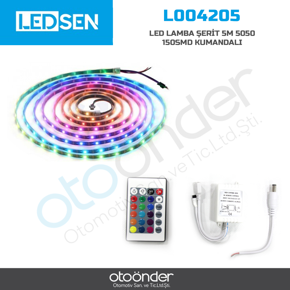 LED LAMBA ŞERİT 5M 5050 150SMD KUMANDALIÇOK FONKSİYONLU