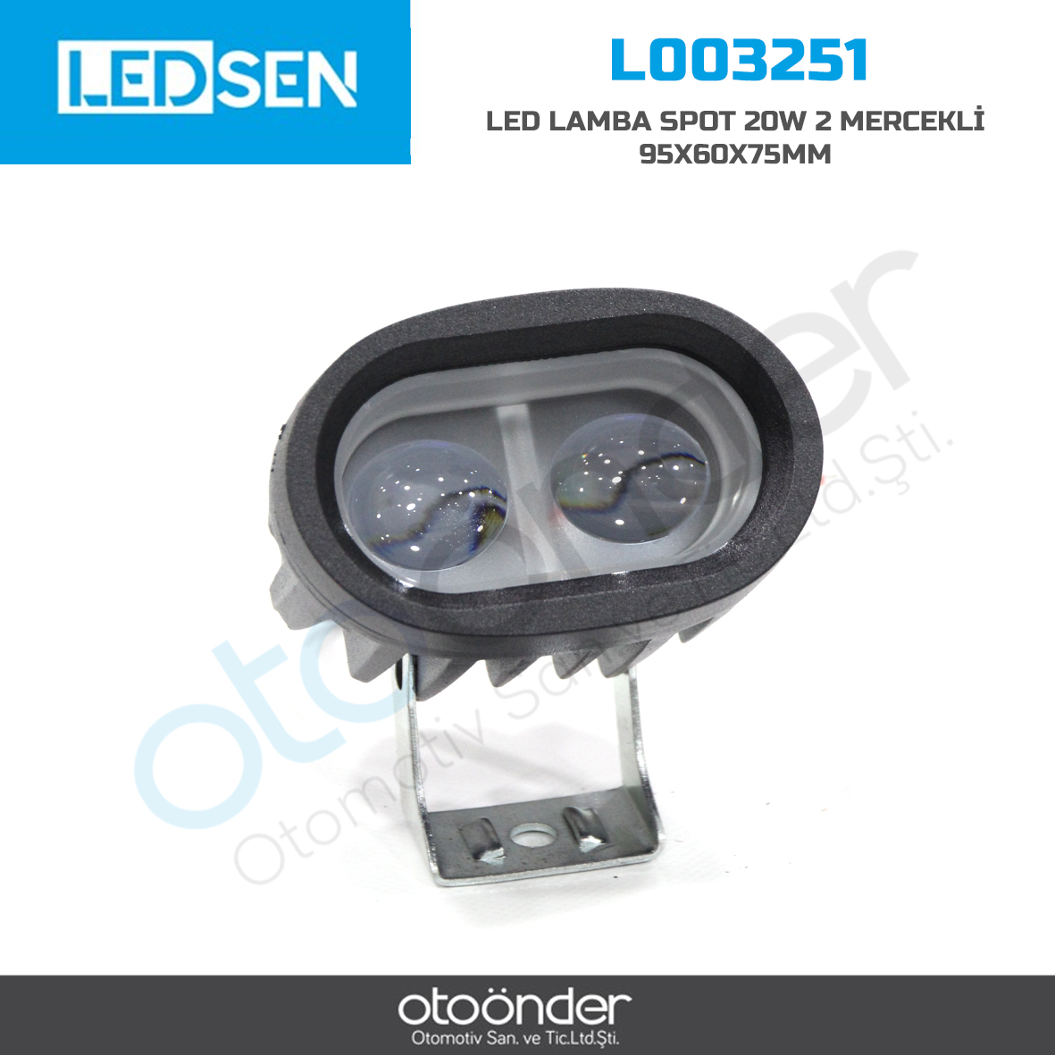 LED LAMBA SPOT 20W 2 MERCEKLİ 95X60X75mm