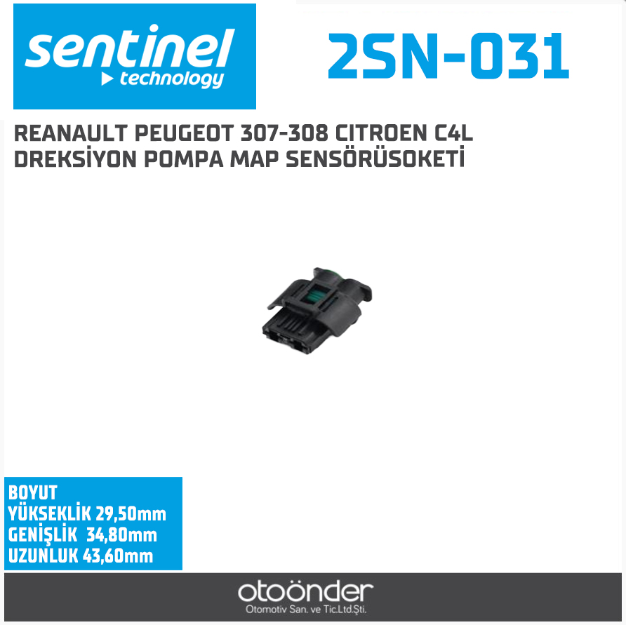 REANAULT PEUGEOT 307-308 CITROEN C4L DREKSİYON. POMPA MAP SENSÖRÜSOKETİ