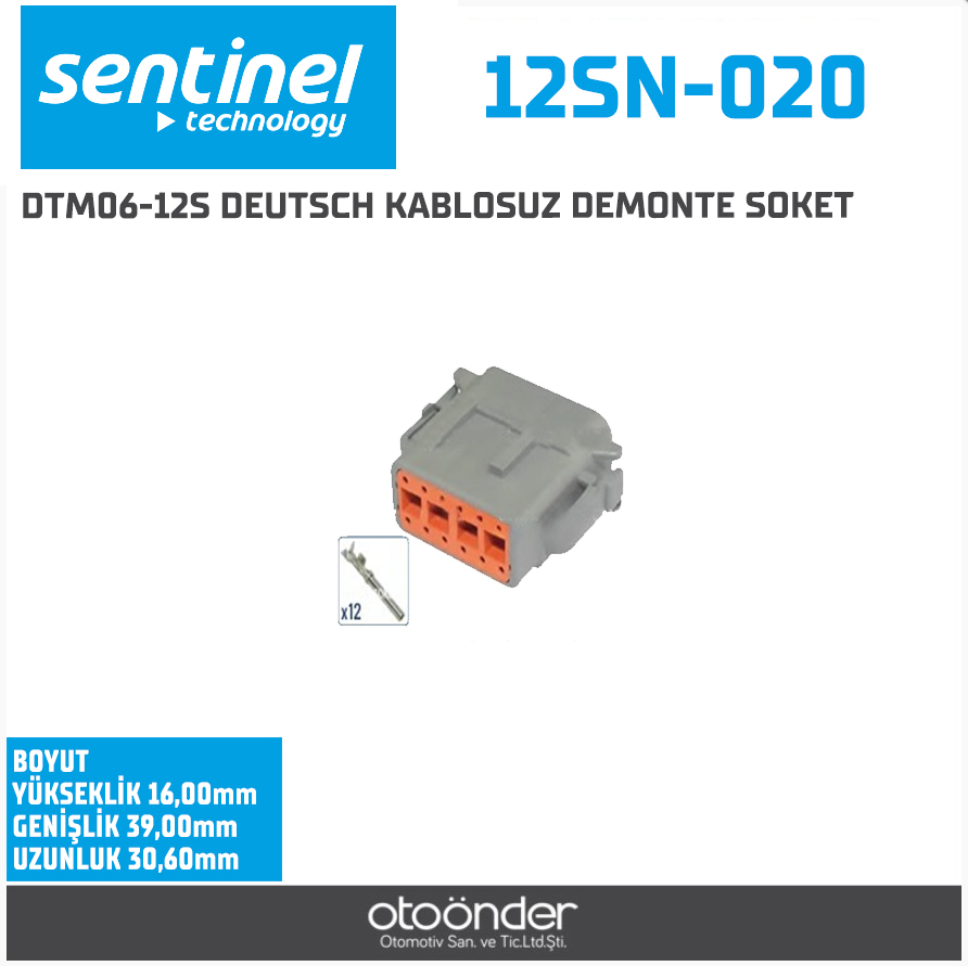 DTM06-12S DEUTSCH KABLOSUZ DEMONTE SOKET