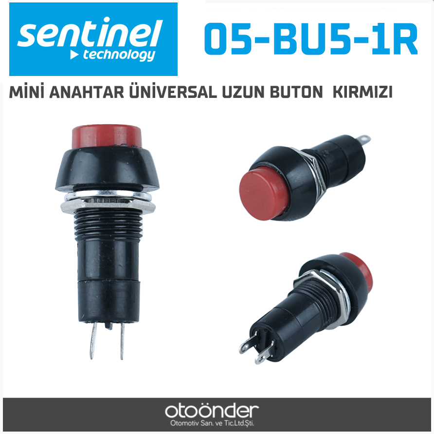 MİNİ ANAHTAR ÜNİVERSAL UZUN BUTON  KIRMIZI