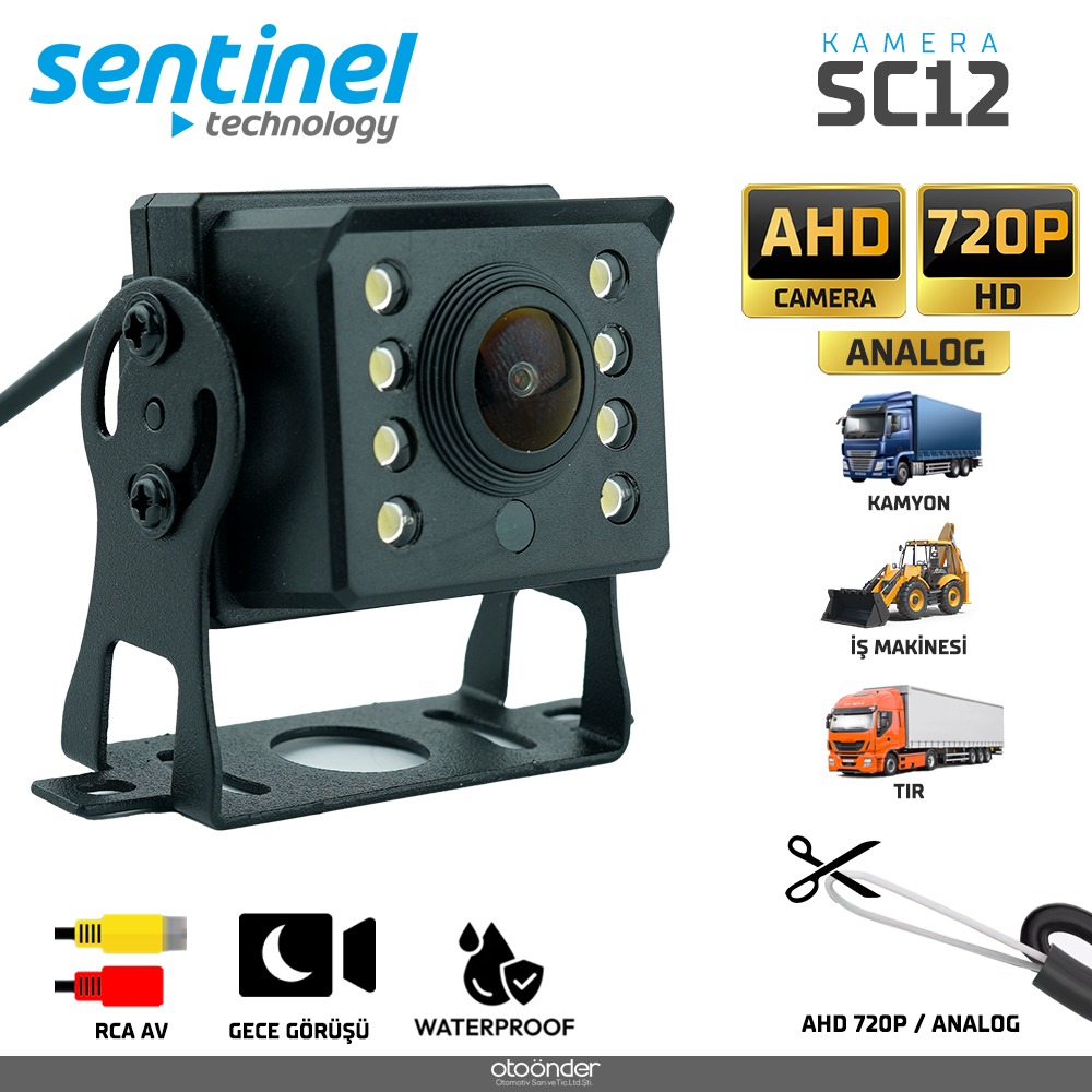 KAMERA KAMYON İŞ MAKİNESİ AHD 720P ve ANALOG. DÖNÜŞTÜRÜLEBİLİR GECE GÖRÜŞLÜ KAMERA