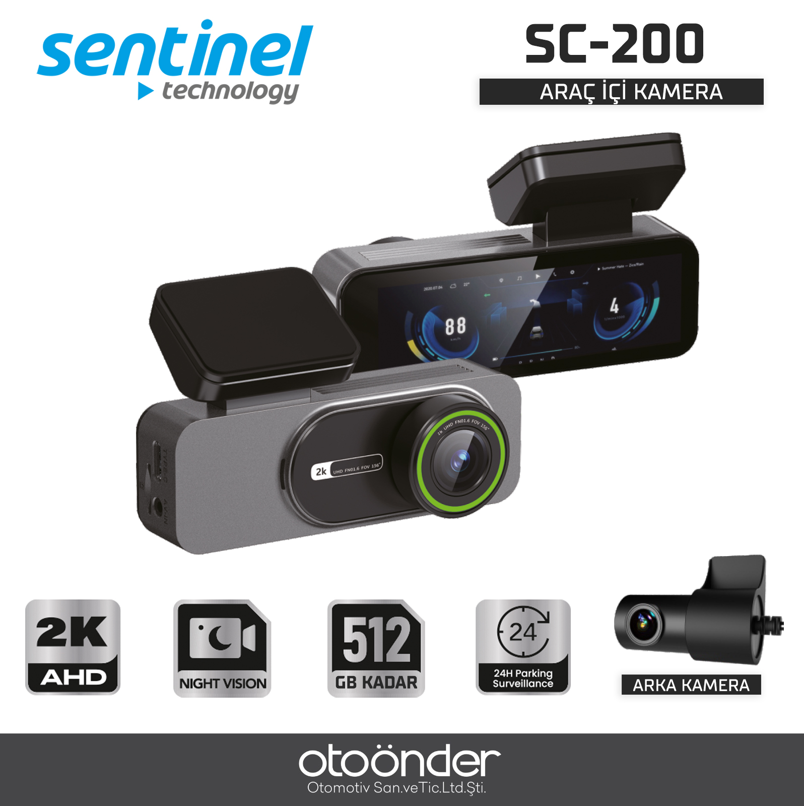 KAYIT CİHAZI 2K 2" EKRAN 2 KAMERALI