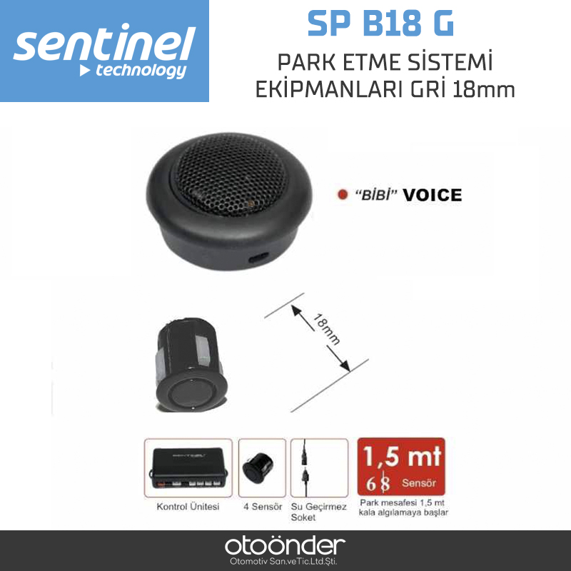 PARK ETME SİSTEMİ EKİPMANLARI GRİ 18mm