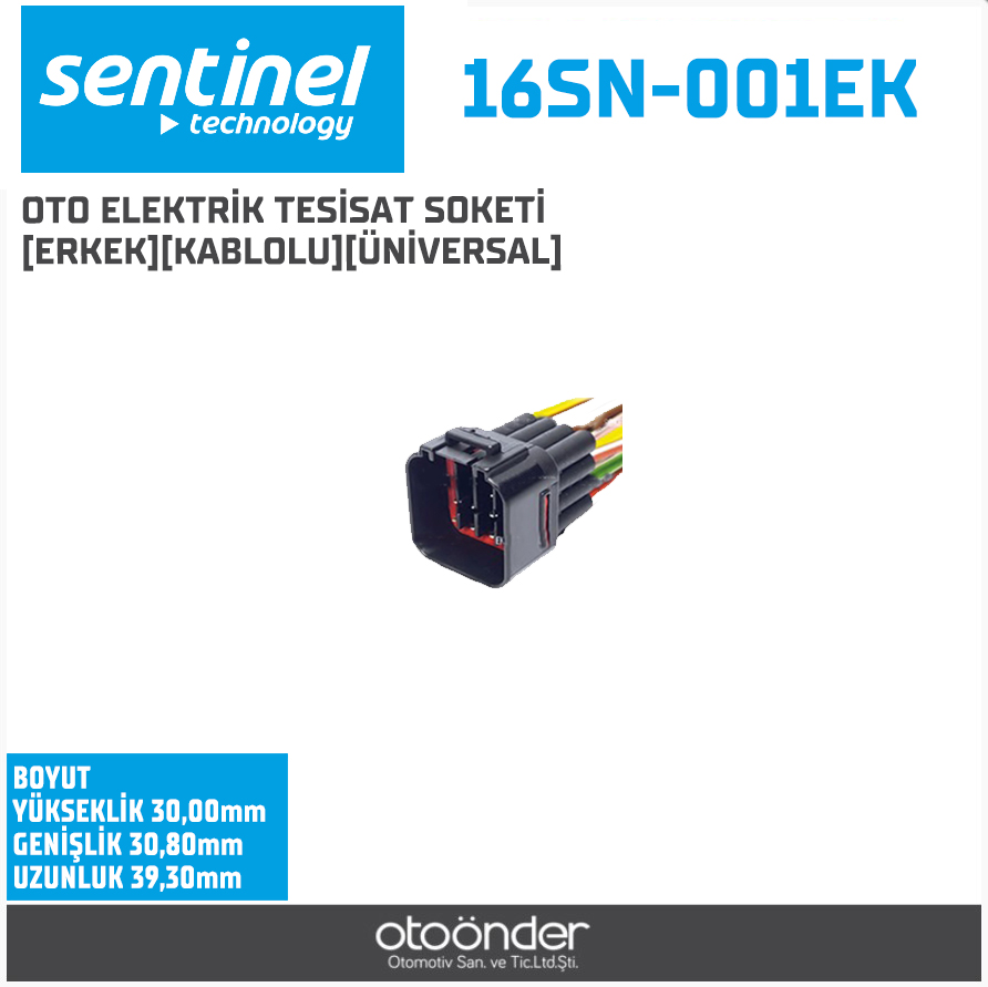 OTO ELEKTRİK TESİSAT SOKETİ [ERKEK][KABLOLU]. [ÜNİVERSAL]