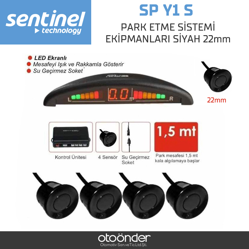 PARK ETME SİSTEMİ EKİPMANLARI SİYAH 22mm