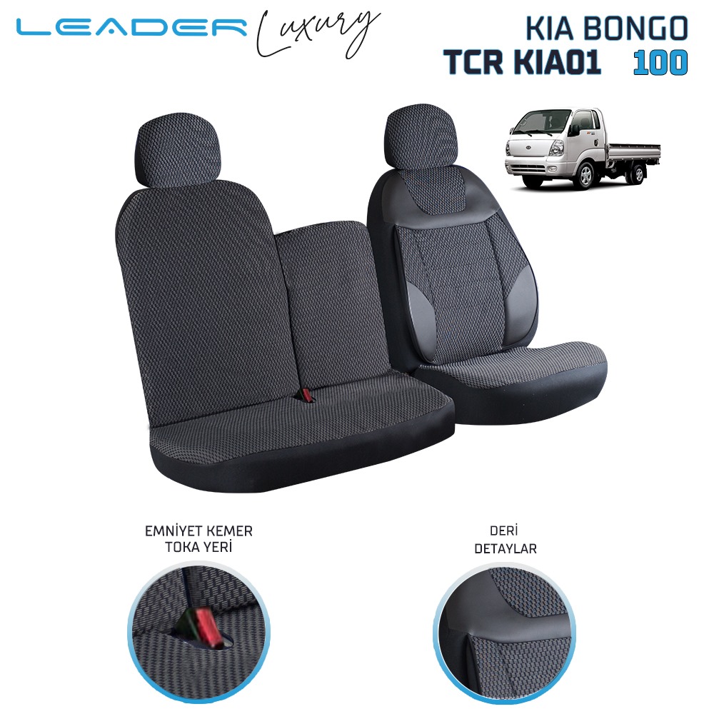 KIA BONGO TİCARİ OTO KILIFI SİYAH LEADER 2+1