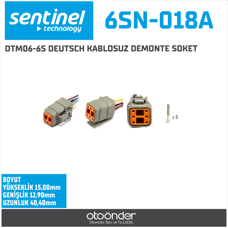 DTM06-6S DEUTSCH KABLOSUZ DEMONTE SOKET