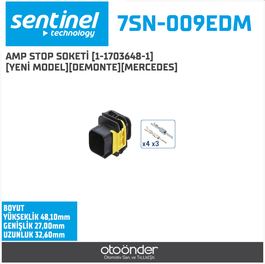 AMP STOP SOKETİ [1-1703648-1] [YENİ MODEL][DEMONTE][MERCEDES]