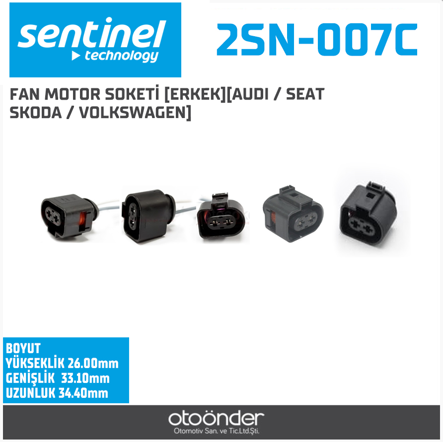FAN MOTOR SOKETİ [ERKEK][AUDI / SEAT / SKODA /. VOLKSWAGEN]