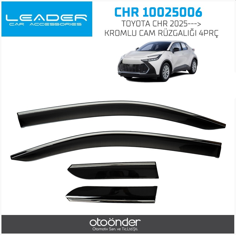 TOYOTA CHR 2025---> KROMLU CAM RÜZGALIĞI 4PRÇ