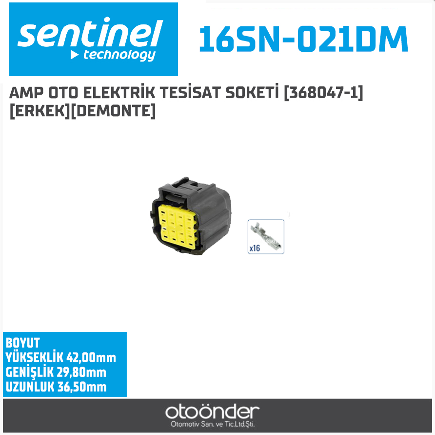 AMP OTO ELEKTRİK TESİSAT SOKETİ [368047-1][ERKEK]. [DEMONTE]