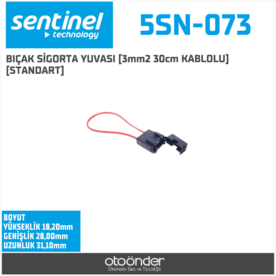 BIÇAK SİGORTA YUVASI 3mm2 30cm KABLOLU