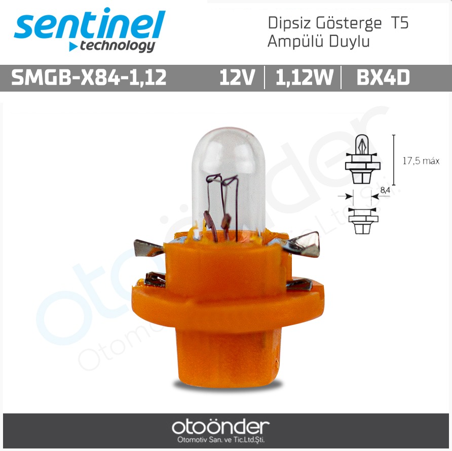 Dipsiz Gösterge T5 Ampülü Duylu 12v 1,12w