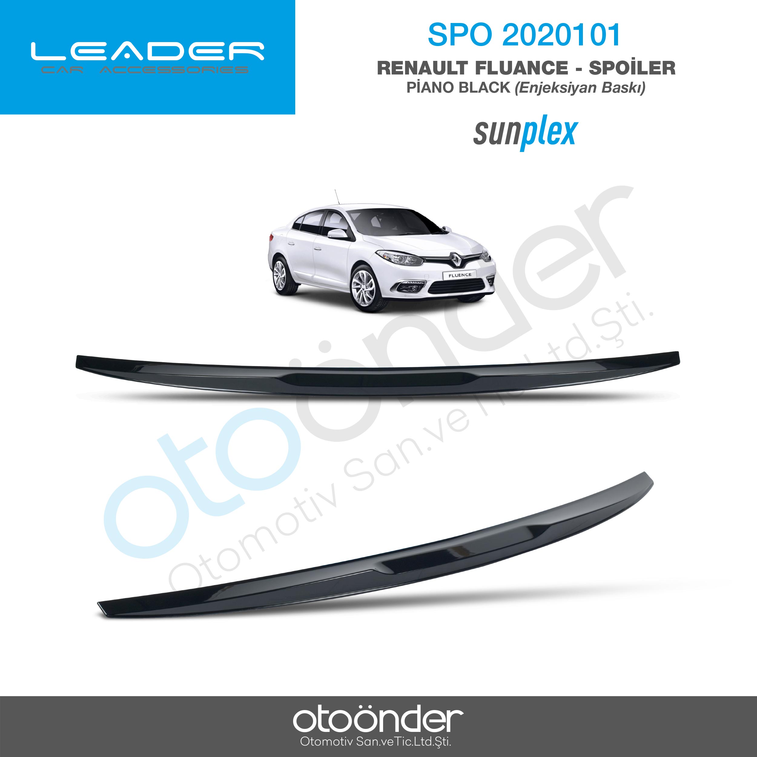 RENAULT FLUENCE 2009-2016 SPOİLER PİANO BLACK(ENJEKSİYON BASKI)