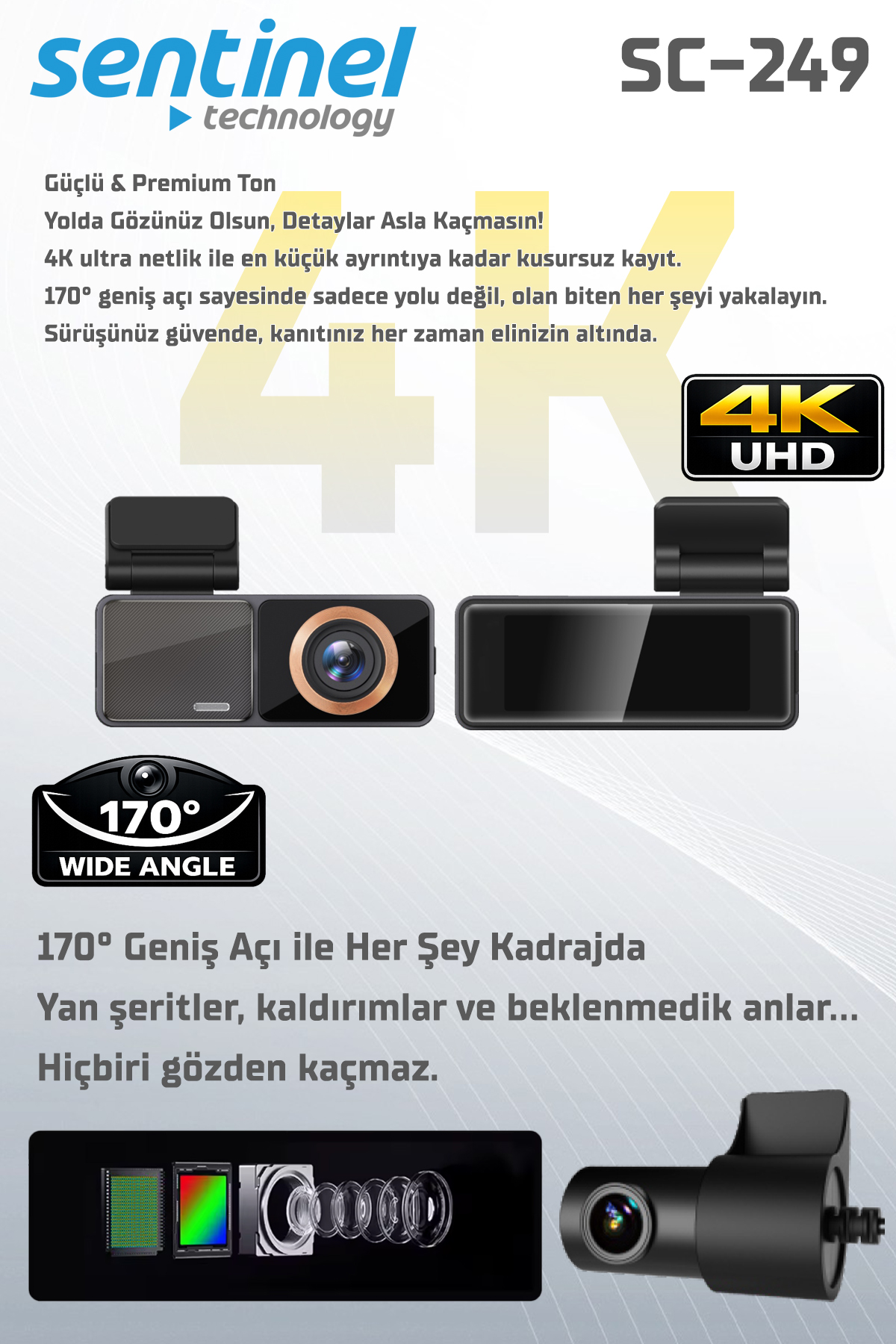 KAYIT CİHAZI 2K 3.2" DOKUNMATİK EKRAN 2 KAMERALI