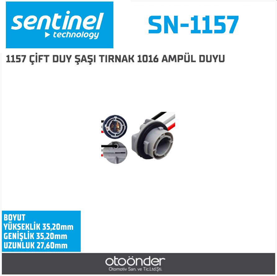 1157 ÇİFT DUY ŞAŞI TIRNAK 1016 AMPÜL DUYU