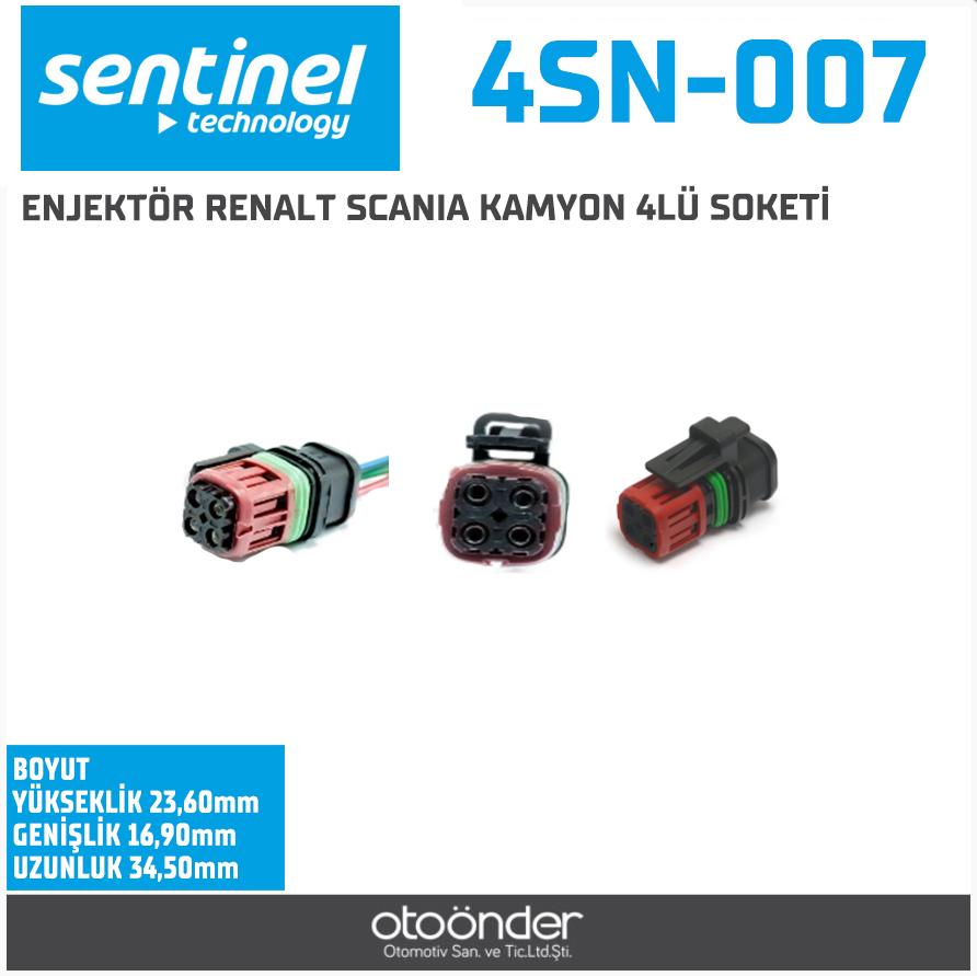 ENJEKTÖR OKSİJEN SOKETİ[OTOKAR-MAN-İŞ MAKİNESİ /-SCANIA - RENAULT - VOLVO