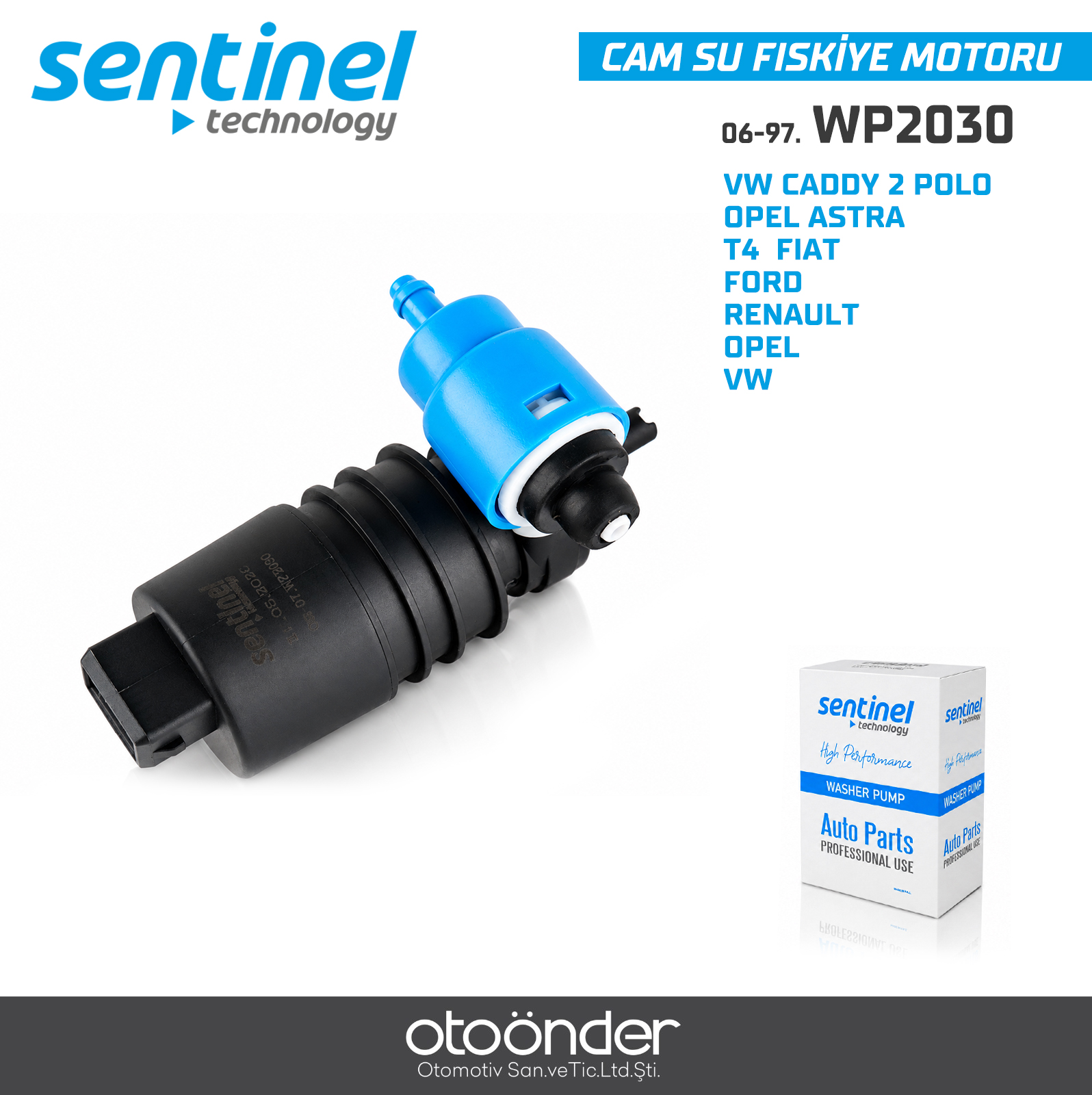 CAM SU FISKIYE MOTORU VW CADDY 2 POLO OPEL ASTRA /T4  FIAT-FORD-RENAULT-OPEL-VW (2 FİŞ KARE SOKETLİ)