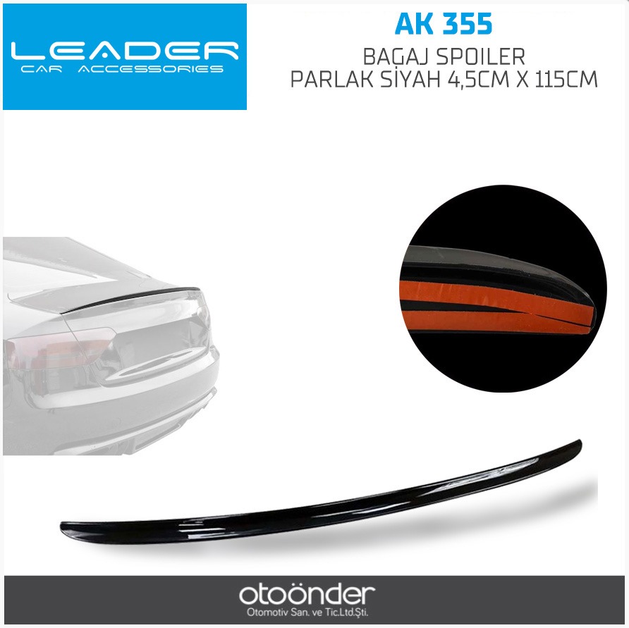 BAGAJ SPOILER PARLAK  SİYAH 4,5CM X 115CM